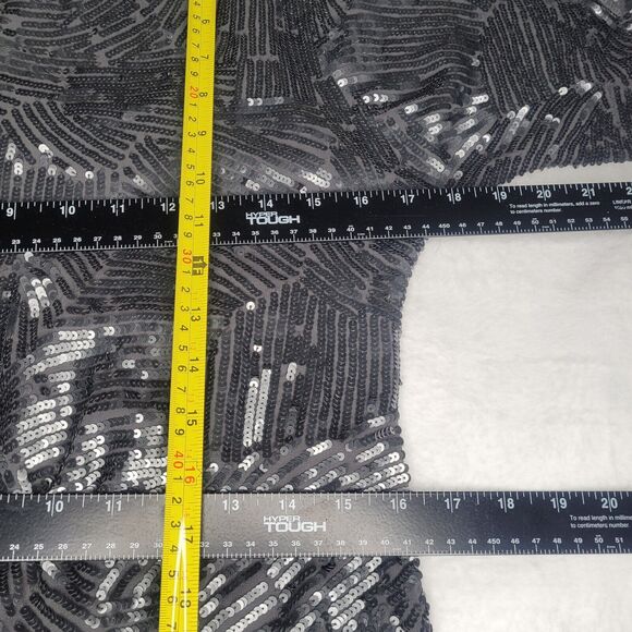 Trina‎ Turk Audra Sz XS Dark Silver Sequin Georgette Shift Holiday Party Dress - Picture 8 of 8